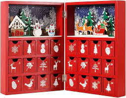 BRUBAKER Reusable Wooden Advent Calendar to Fill - Red Christmas Book with  24 Doors - DIY Christmas Calendar 8.27 x 3.54 x 11.81 inches :  Amazon.co.uk: Home & Kitchen